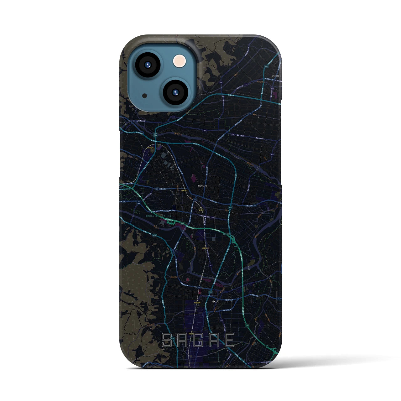 【寒河江(山形県)】地図柄iPhoneケース(バックカバータイプ)
