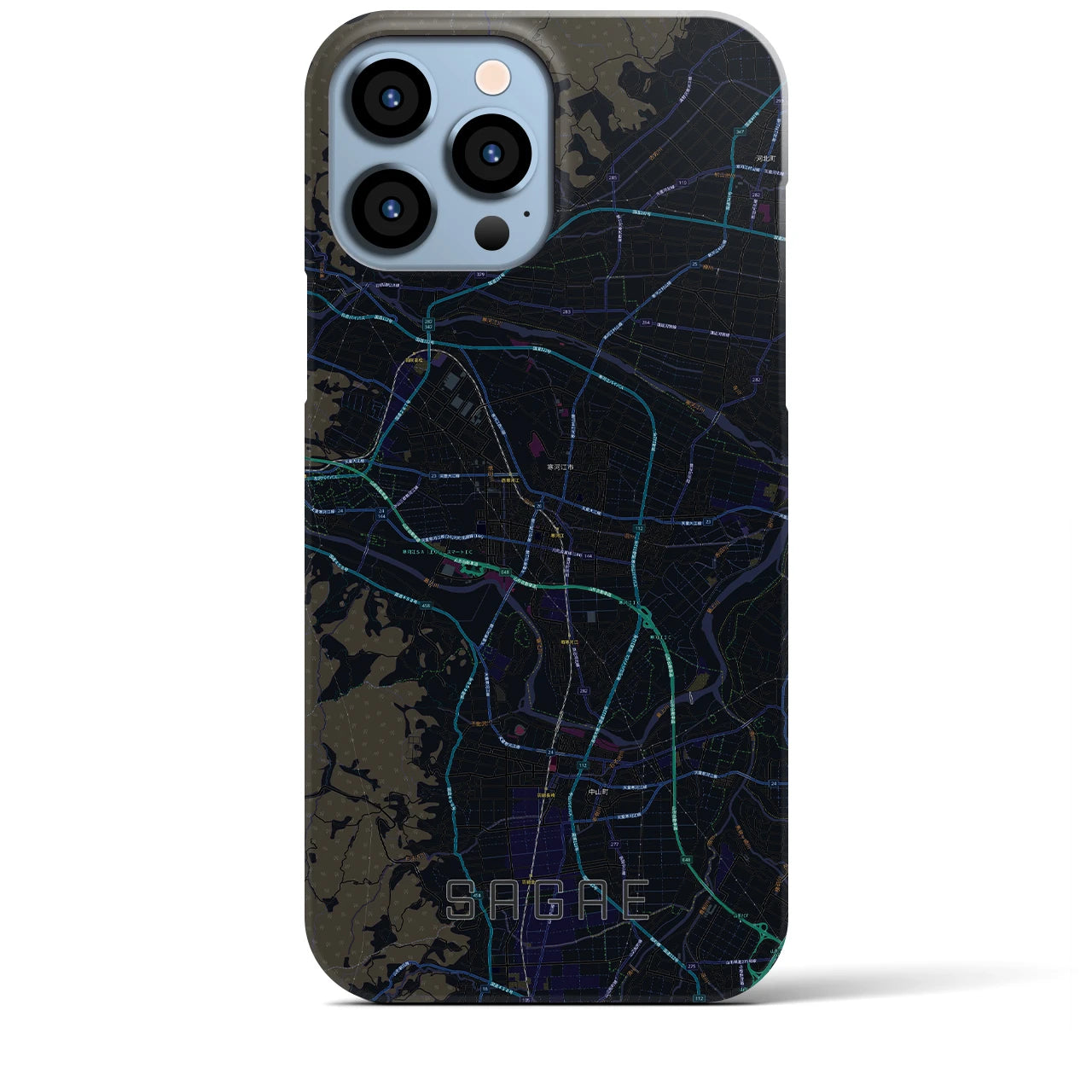 【寒河江(山形県)】地図柄iPhoneケース(バックカバータイプ)