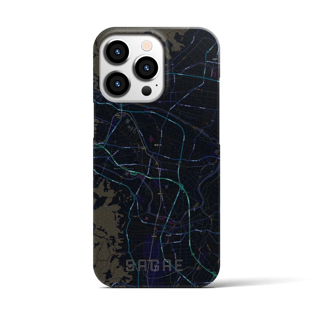 【寒河江(山形県)】地図柄iPhoneケース(バックカバータイプ)