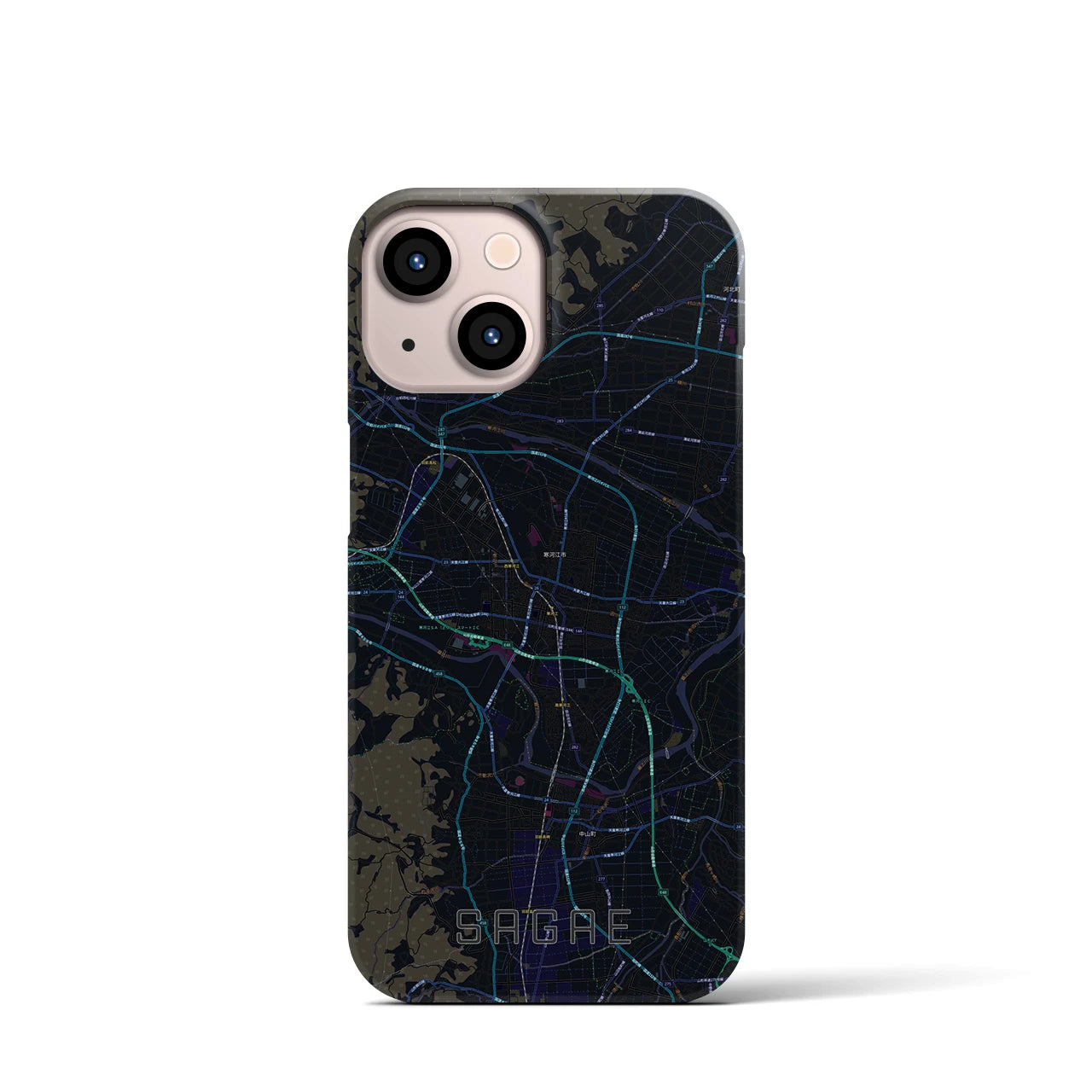 【寒河江(山形県)】地図柄iPhoneケース(バックカバータイプ)