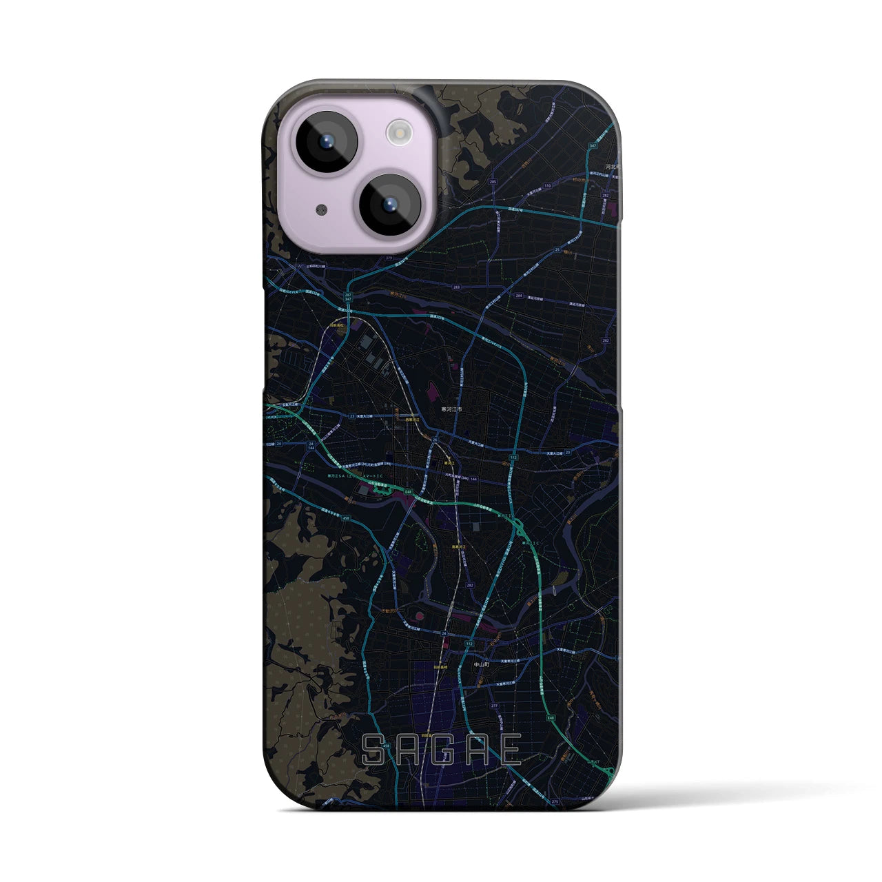 【寒河江(山形県)】地図柄iPhoneケース(バックカバータイプ)