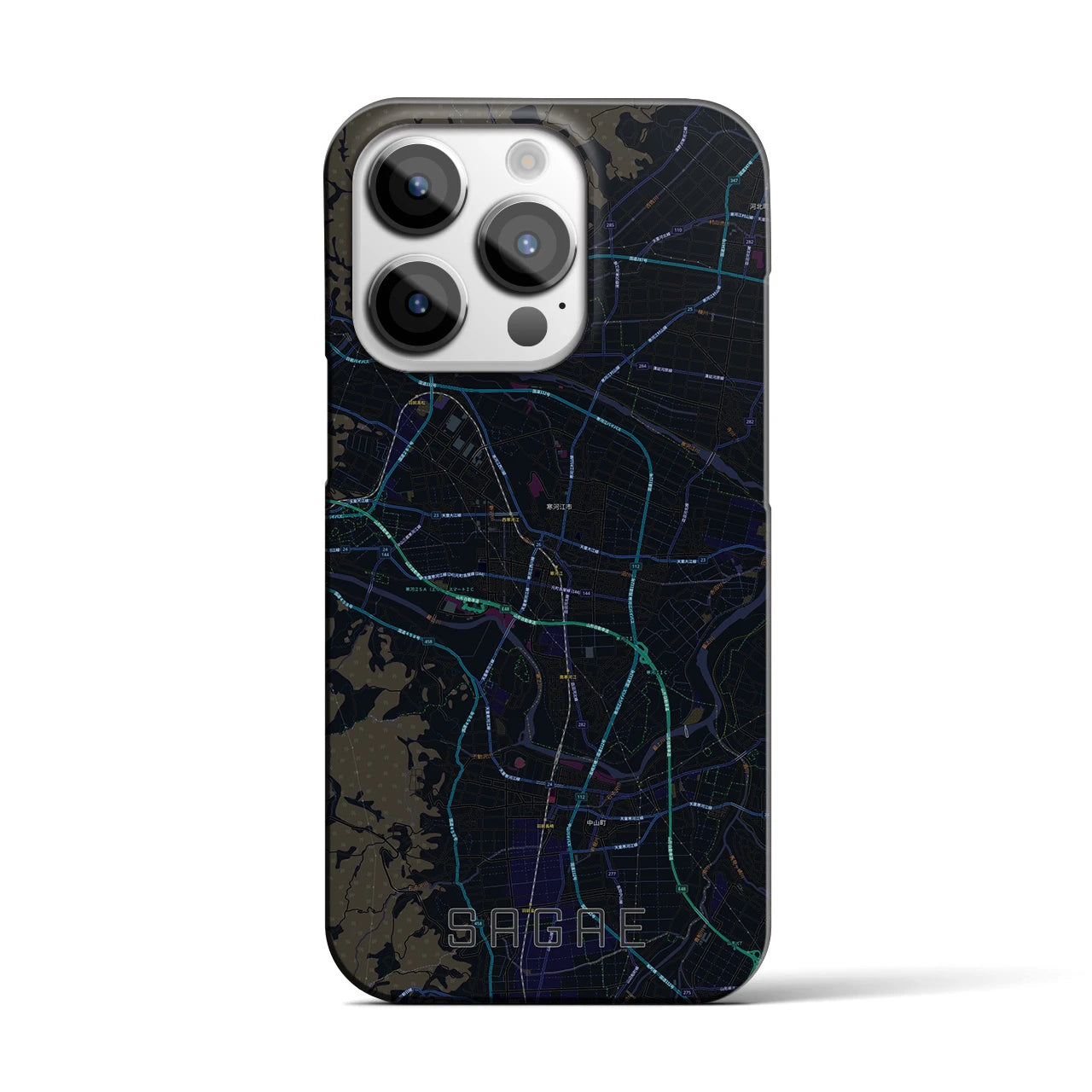 【寒河江(山形県)】地図柄iPhoneケース(バックカバータイプ)