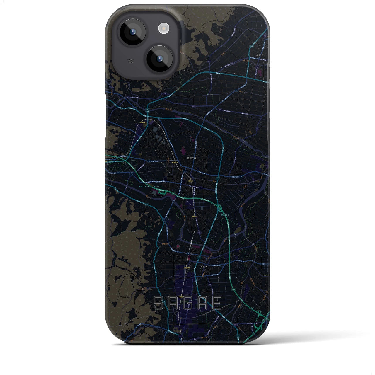【寒河江(山形県)】地図柄iPhoneケース(バックカバータイプ)