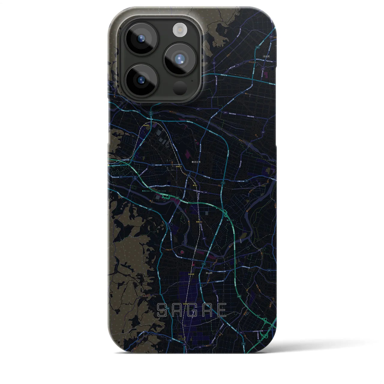 【寒河江(山形県)】地図柄iPhoneケース(バックカバータイプ)