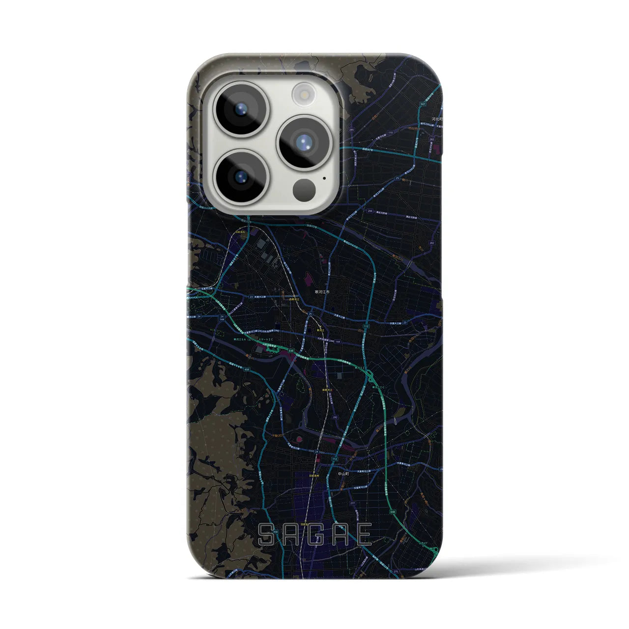【寒河江(山形県)】地図柄iPhoneケース(バックカバータイプ)