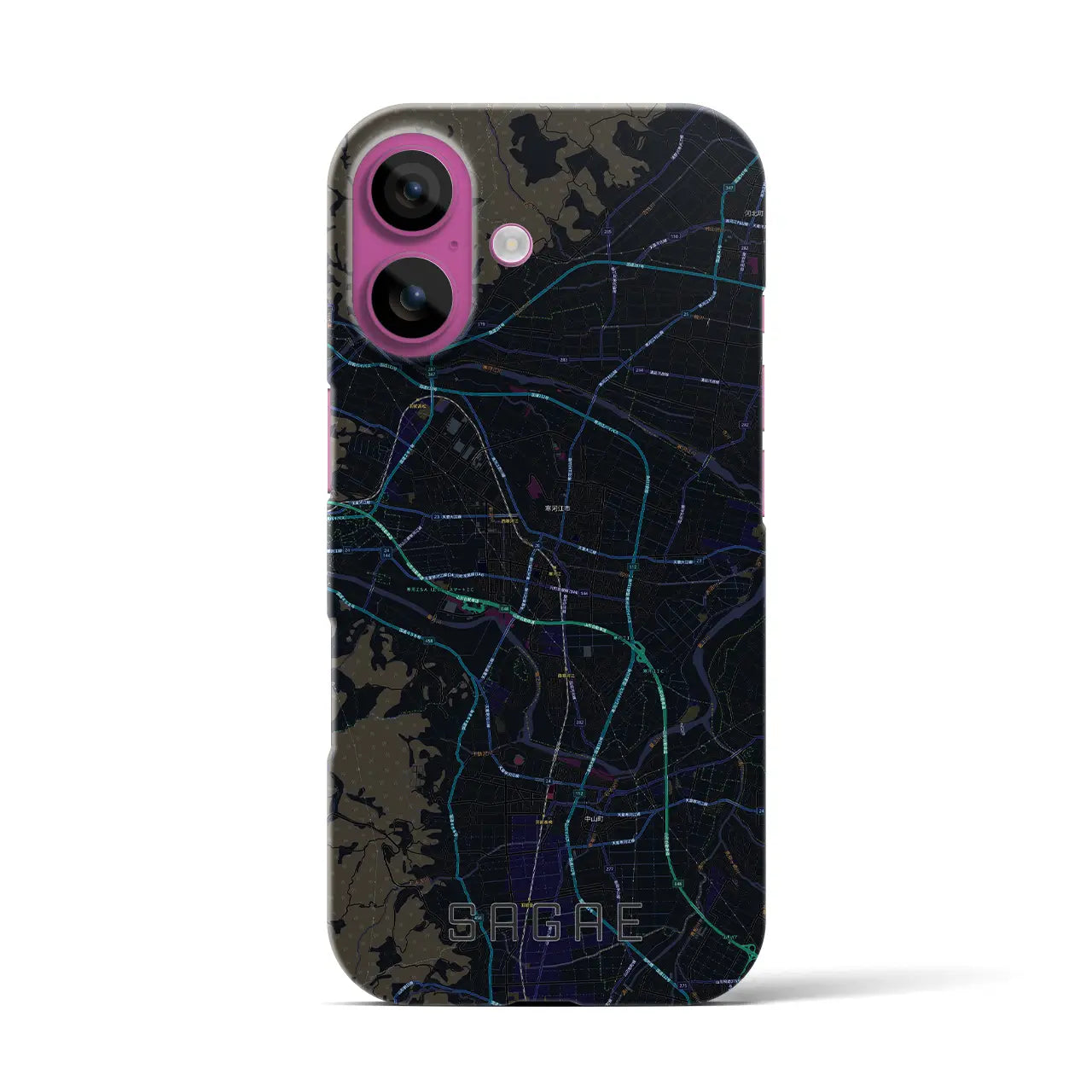 【寒河江(山形県)】地図柄iPhoneケース(バックカバータイプ)