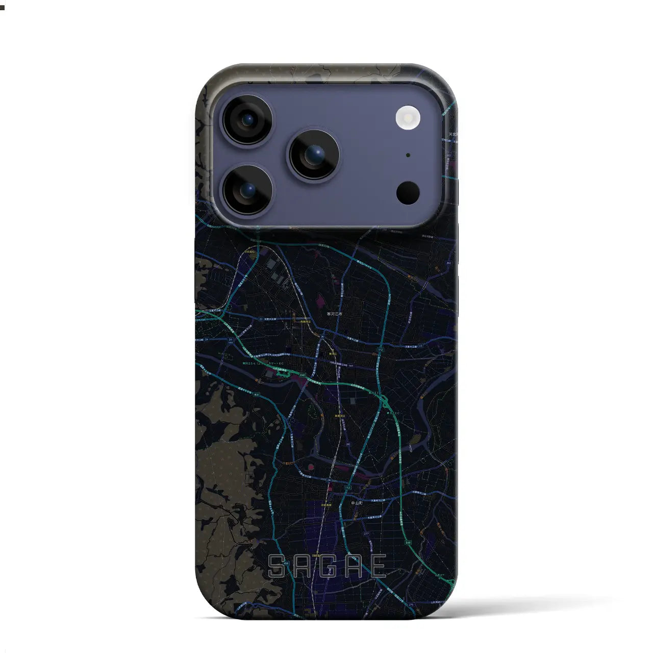 【寒河江(山形県)】地図柄iPhoneケース(バックカバータイプ)