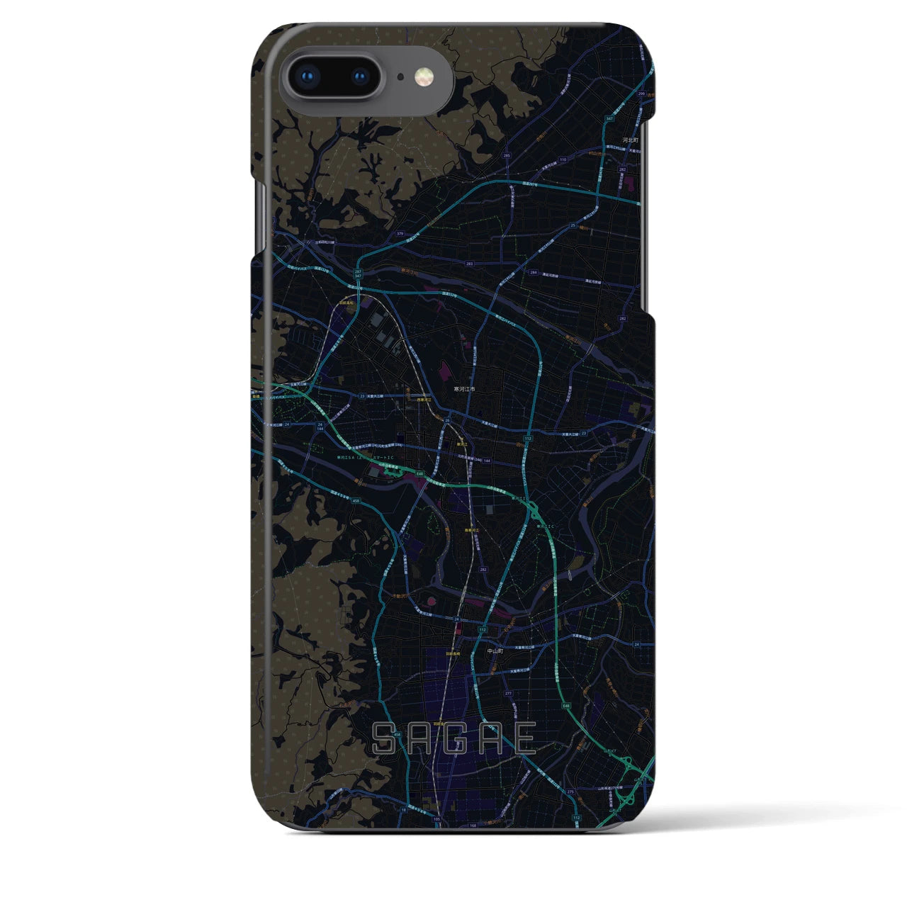 【寒河江(山形県)】地図柄iPhoneケース(バックカバータイプ)
