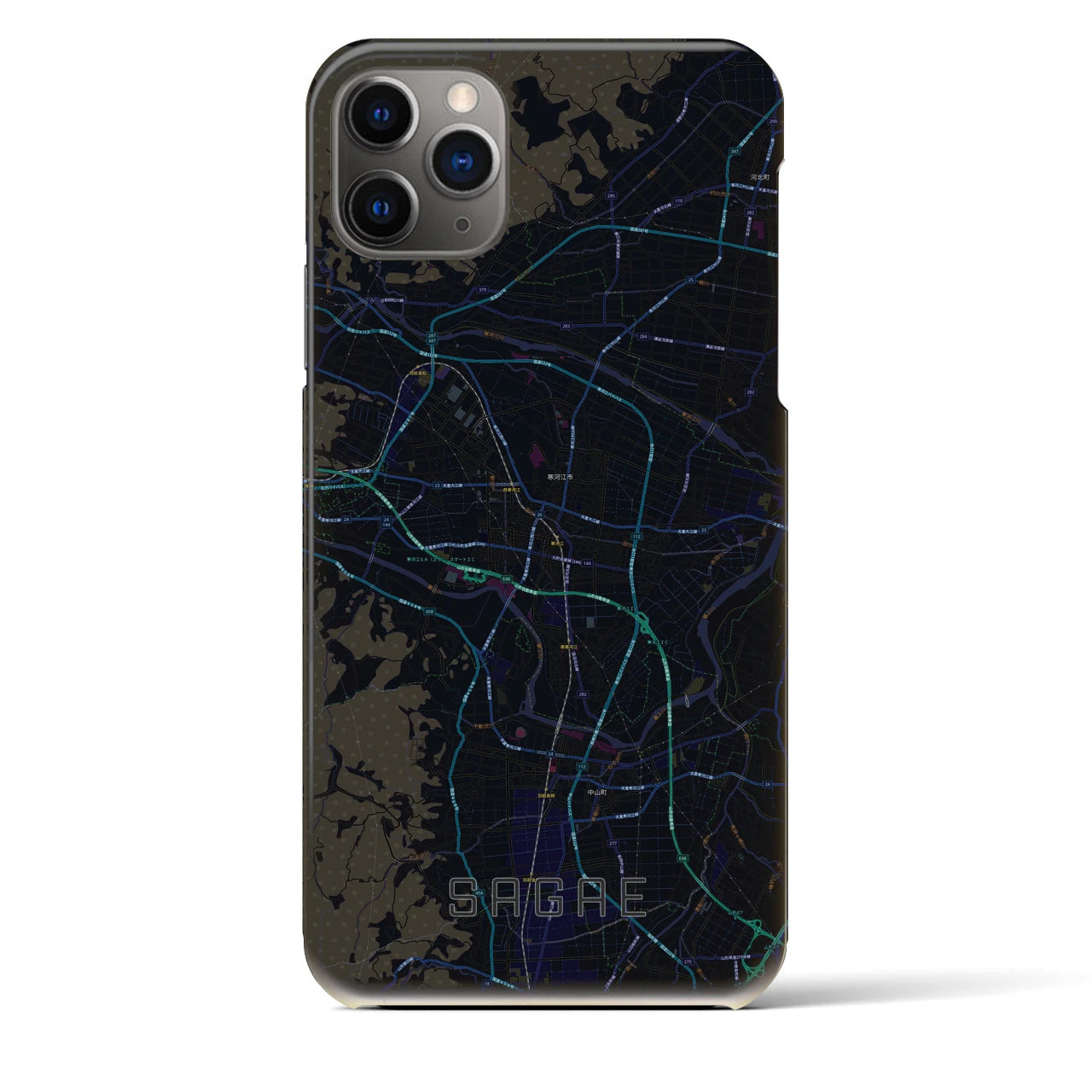 【寒河江(山形県)】地図柄iPhoneケース(バックカバータイプ)