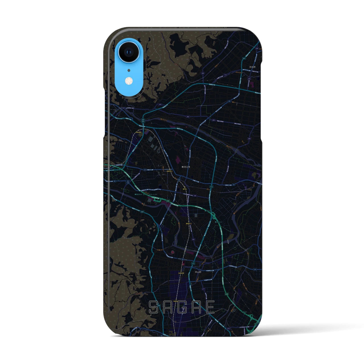 【寒河江(山形県)】地図柄iPhoneケース(バックカバータイプ)