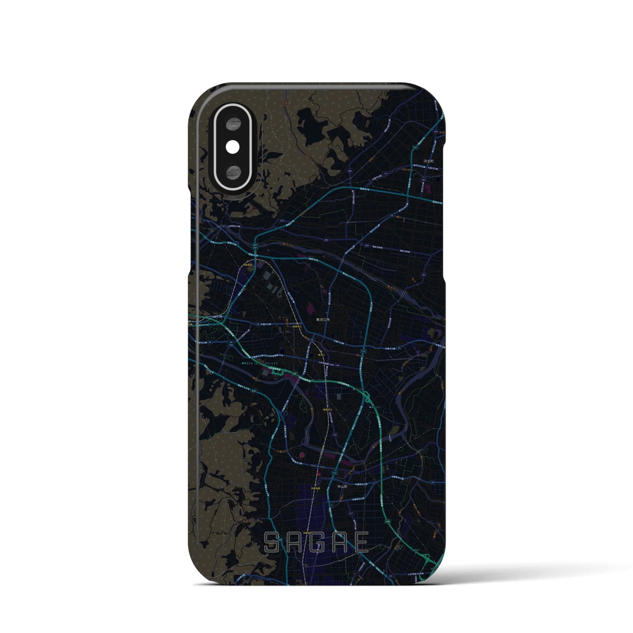 【寒河江(山形県)】地図柄iPhoneケース(バックカバータイプ)