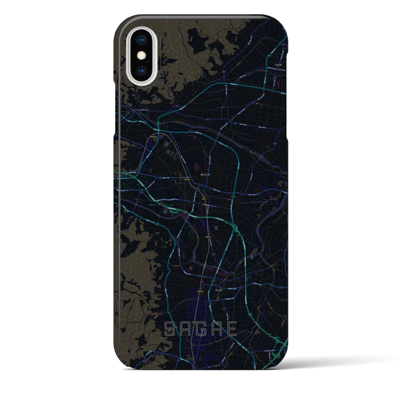 【寒河江(山形県)】地図柄iPhoneケース(バックカバータイプ)