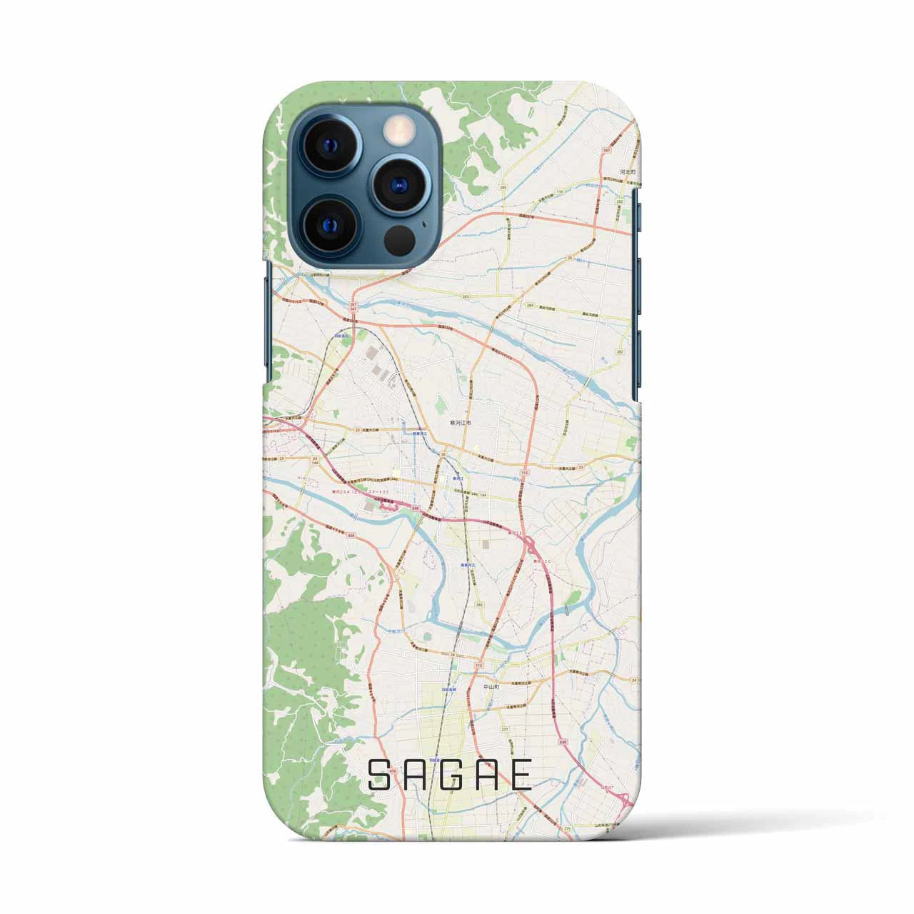 【寒河江(山形県)】地図柄iPhoneケース(バックカバータイプ)