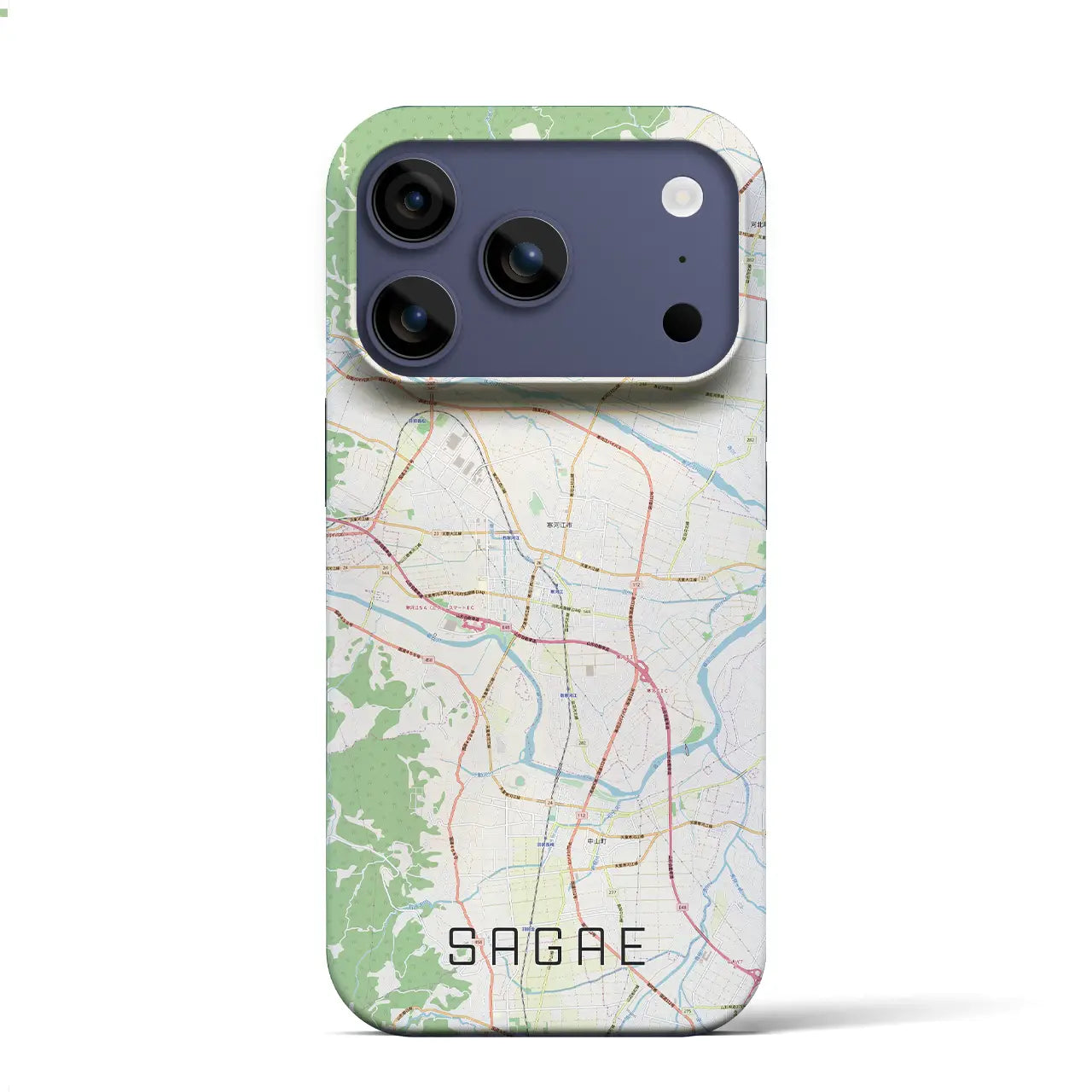 【寒河江(山形県)】地図柄iPhoneケース(バックカバータイプ)