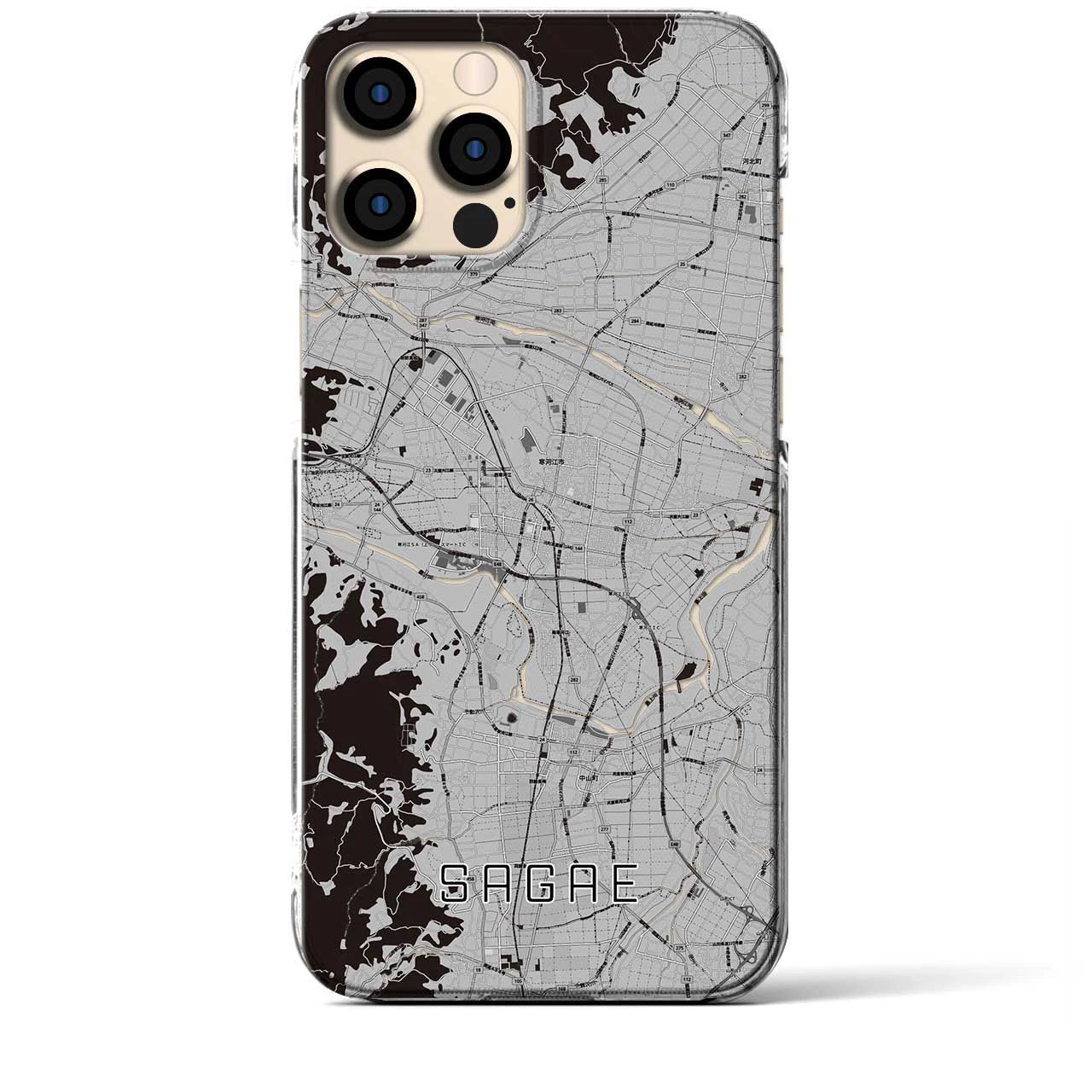 【寒河江(山形県)】地図柄iPhoneケース(クリアタイプ)