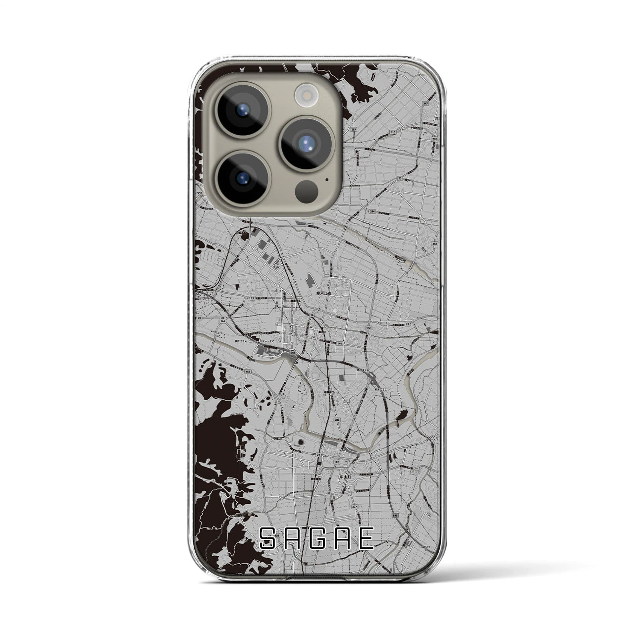 【寒河江(山形県)】地図柄iPhoneケース(クリアタイプ)