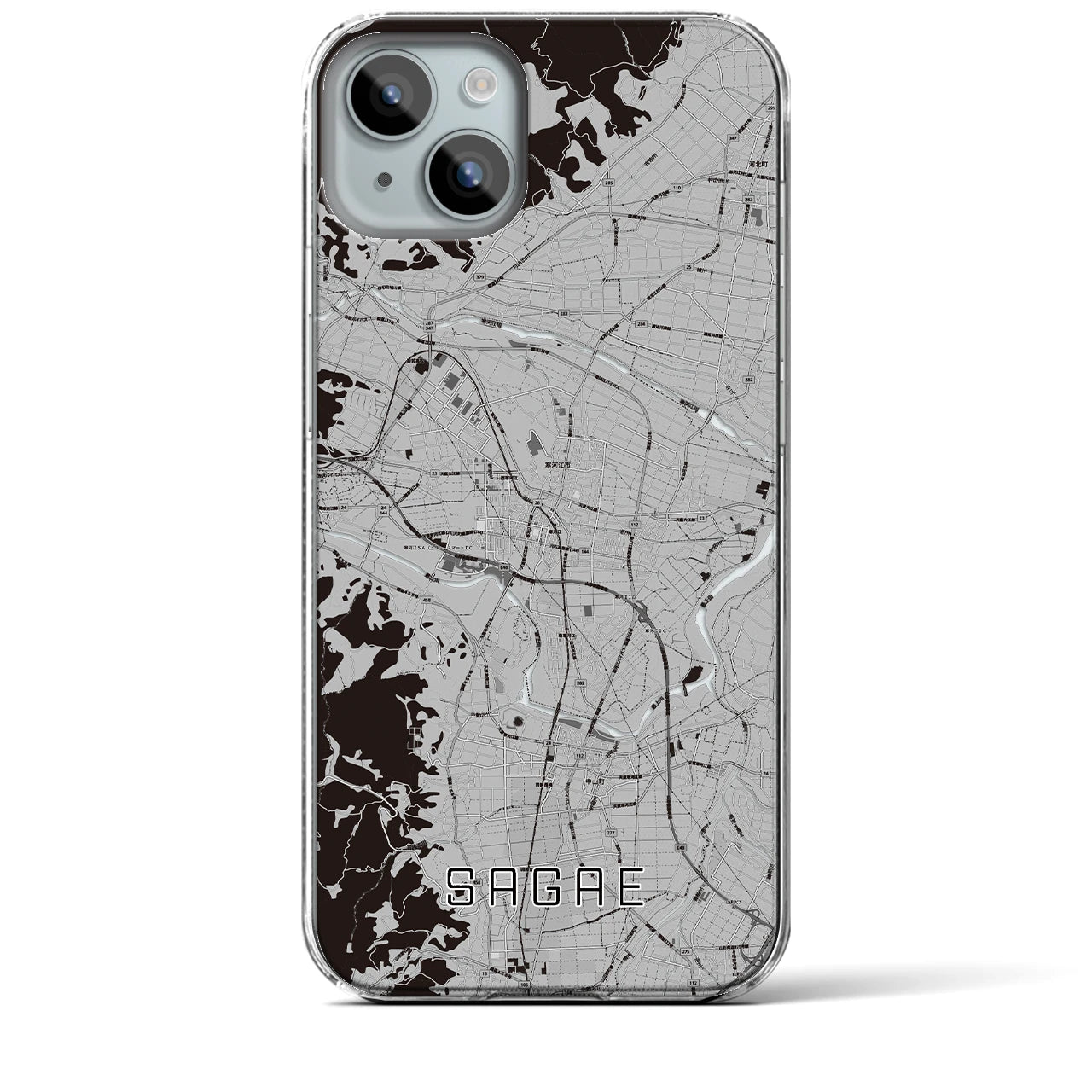 【寒河江(山形県)】地図柄iPhoneケース(クリアタイプ)