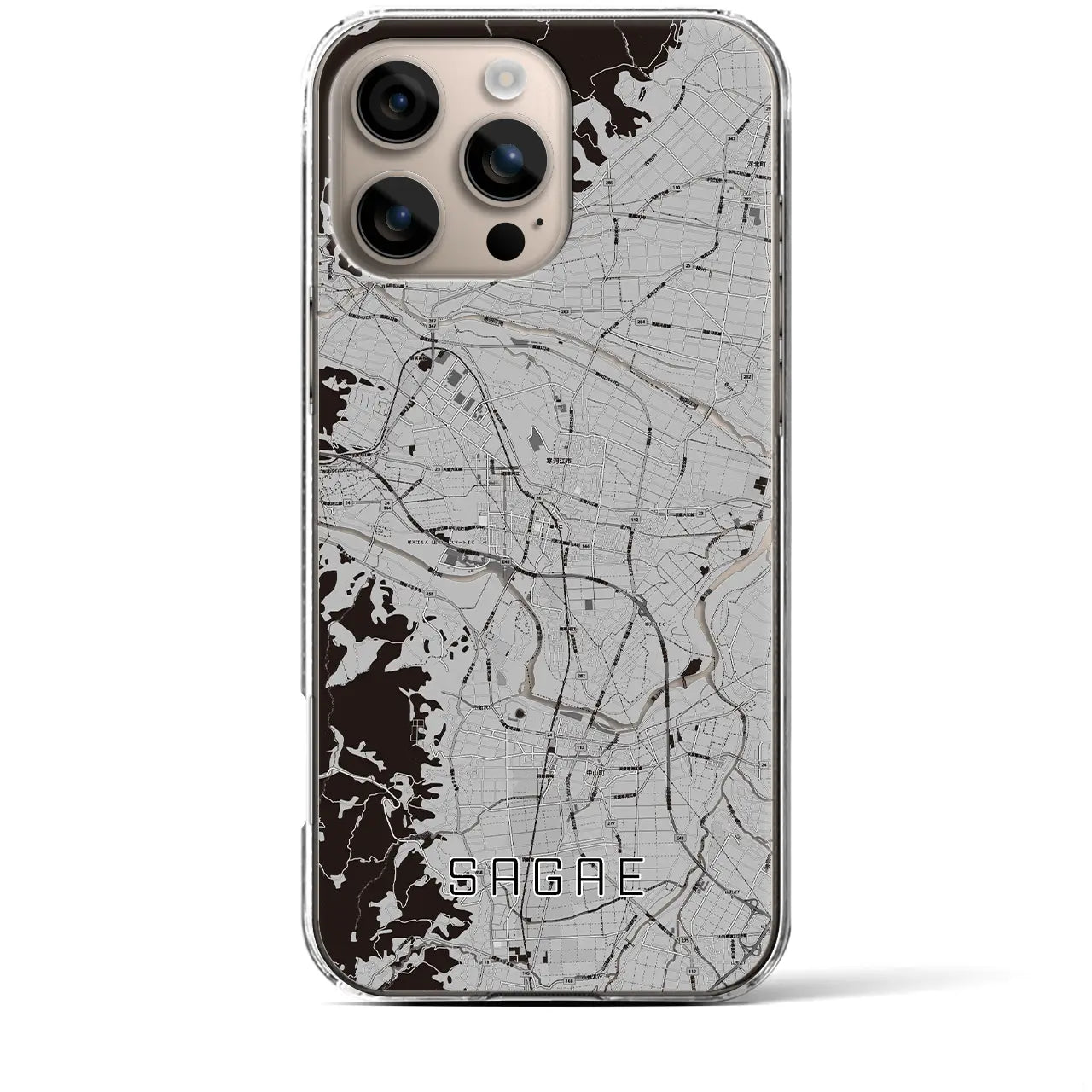 【寒河江(山形県)】地図柄iPhoneケース(クリアタイプ)