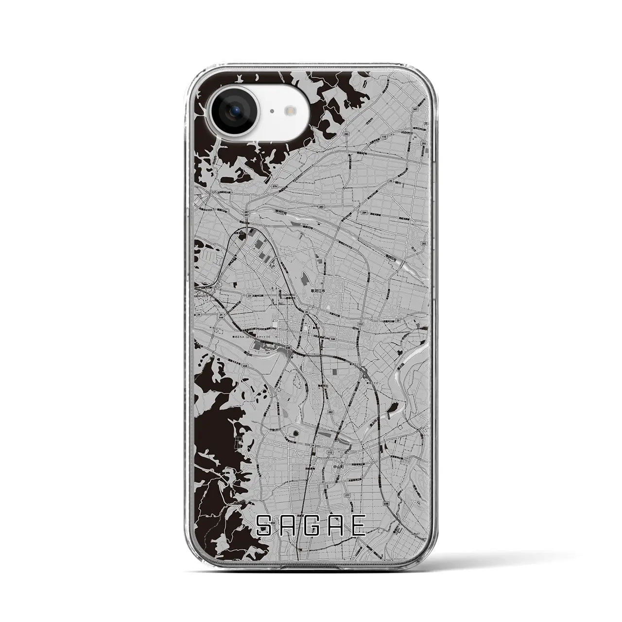 【寒河江(山形県)】地図柄iPhoneケース(クリアタイプ)