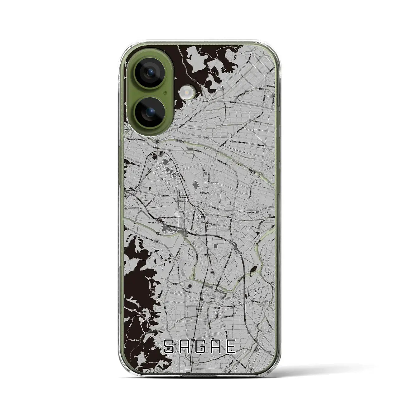 【寒河江(山形県)】地図柄iPhoneケース(クリアタイプ)