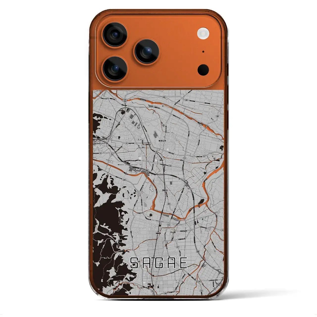 【寒河江(山形県)】地図柄iPhoneケース(クリアタイプ)