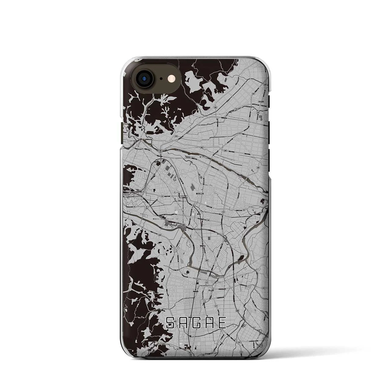 【寒河江(山形県)】地図柄iPhoneケース(クリアタイプ)