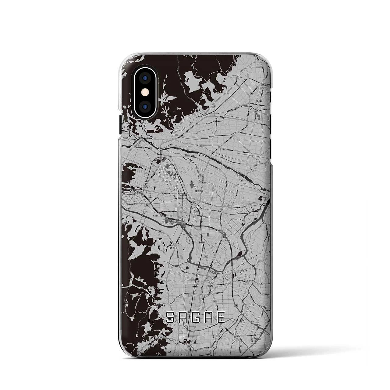 【寒河江(山形県)】地図柄iPhoneケース(クリアタイプ)