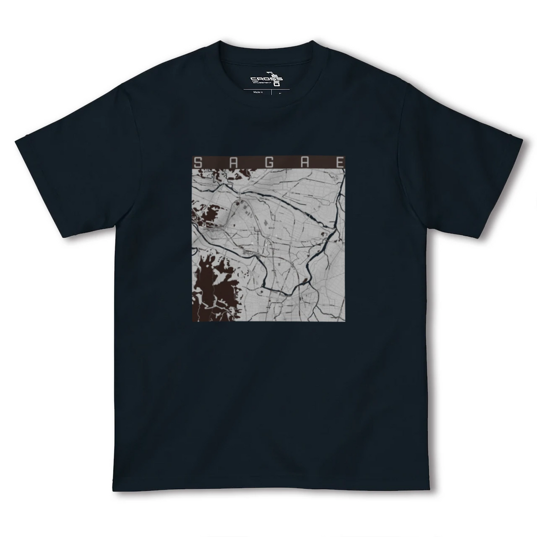 【寒河江(山形県)】地図柄ヘビーウェイトTシャツ