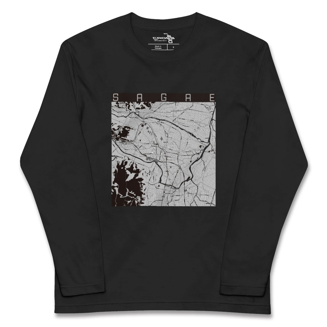 【寒河江(山形県)】地図柄ロングスリーブTシャツ