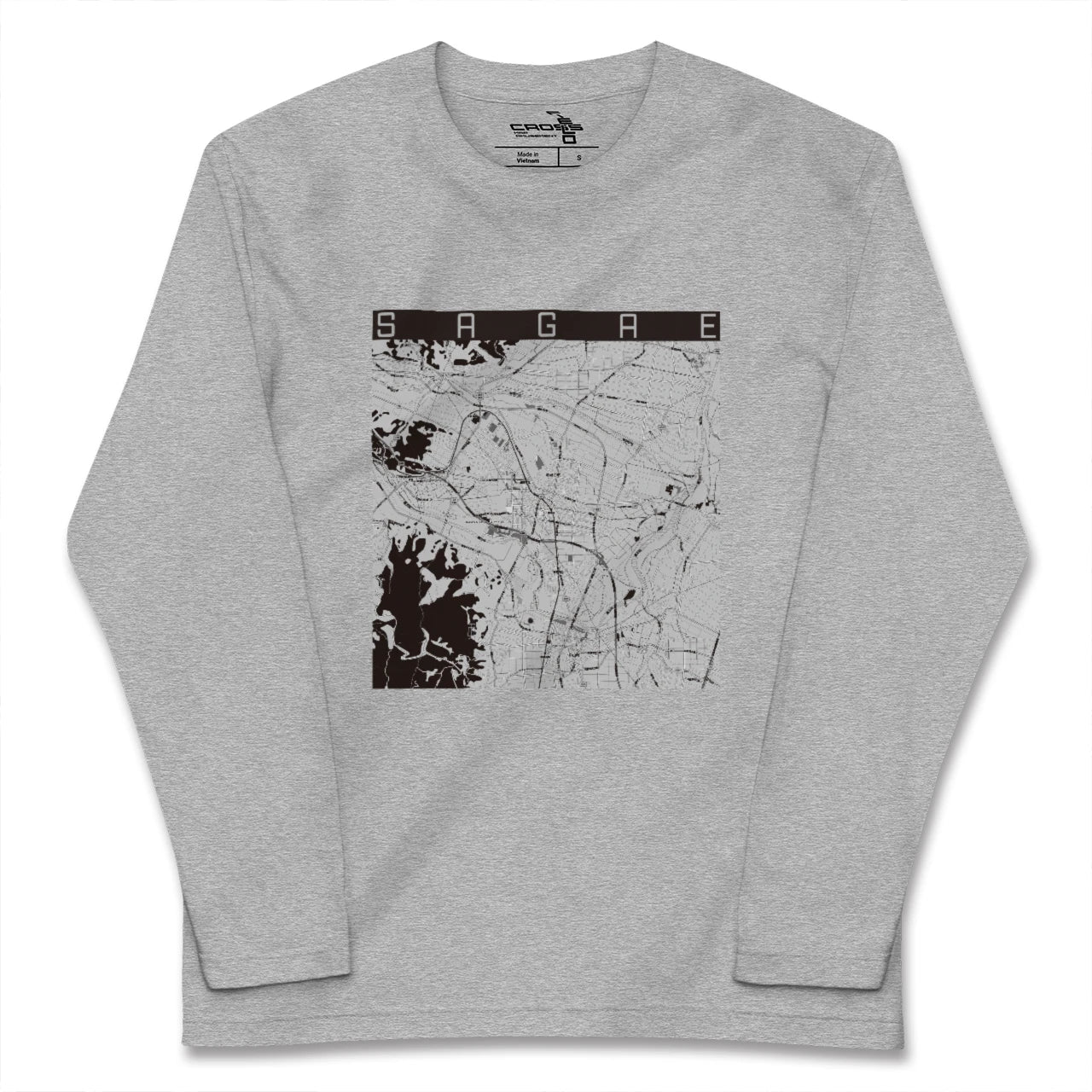 【寒河江(山形県)】地図柄ロングスリーブTシャツ