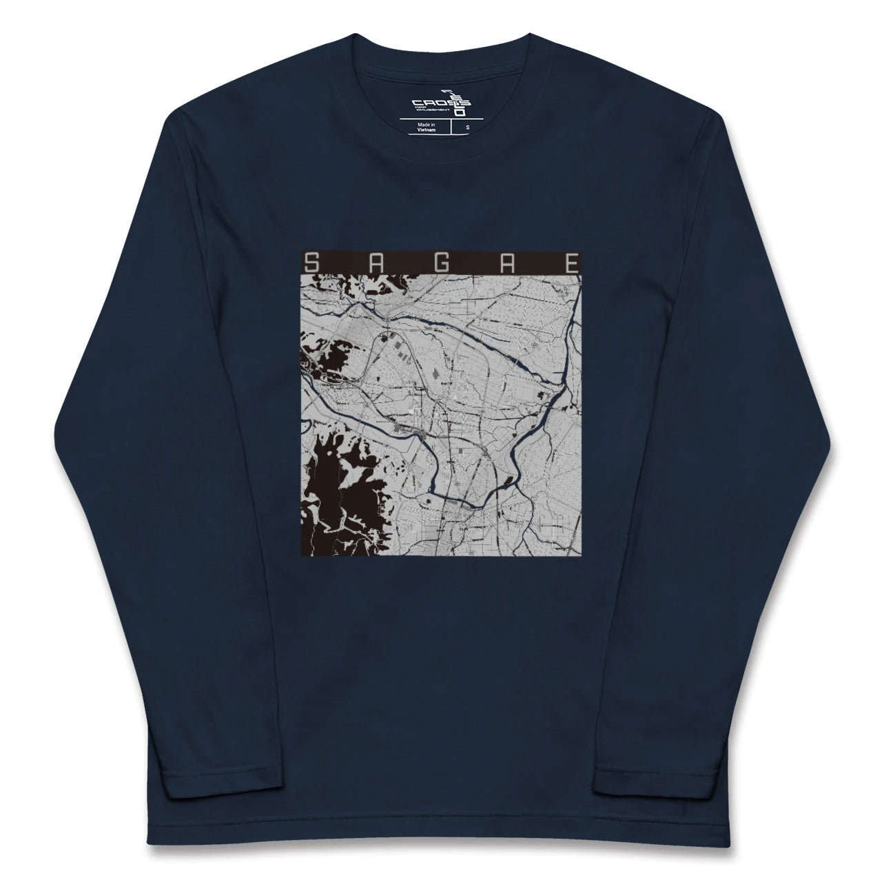 【寒河江(山形県)】地図柄ロングスリーブTシャツ