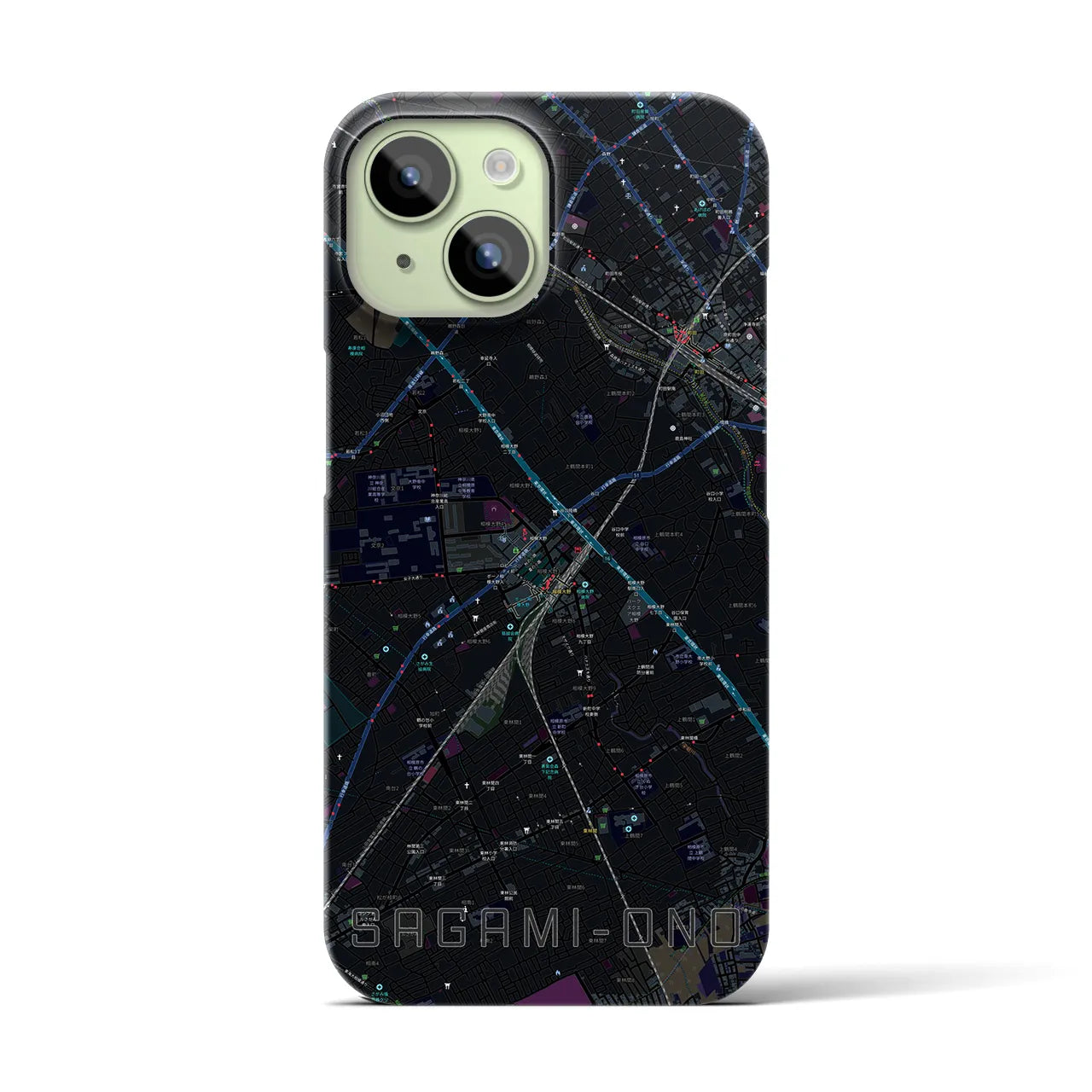【相模大野(神奈川県)】地図柄iPhoneケース(バックカバータイプ)
