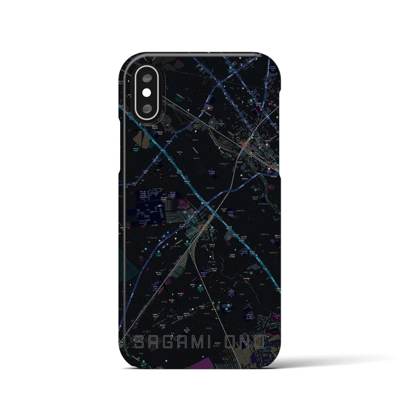 【相模大野(神奈川県)】地図柄iPhoneケース(バックカバータイプ)