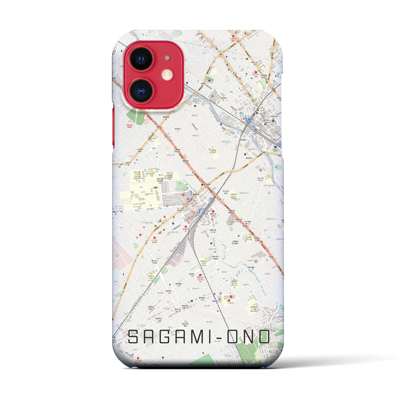 【相模大野(神奈川県)】地図柄iPhoneケース(バックカバータイプ)