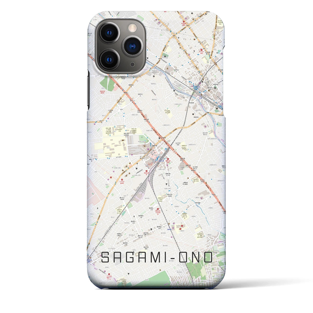 【相模大野(神奈川県)】地図柄iPhoneケース(バックカバータイプ)