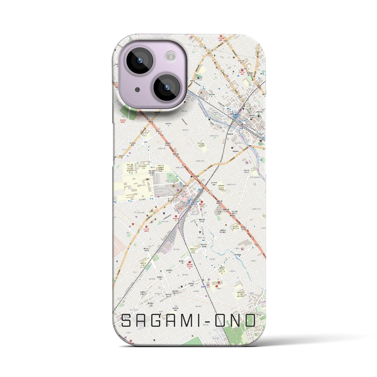 【相模大野(神奈川県)】地図柄iPhoneケース(バックカバータイプ)