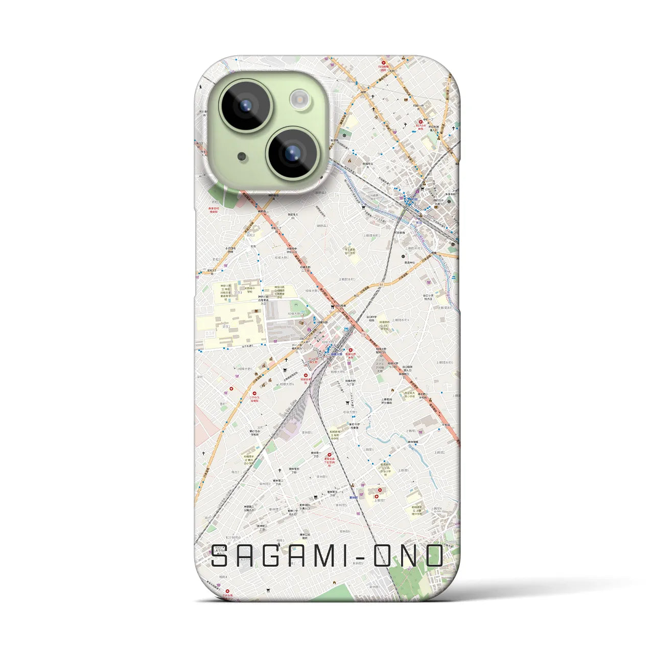 【相模大野(神奈川県)】地図柄iPhoneケース(バックカバータイプ)