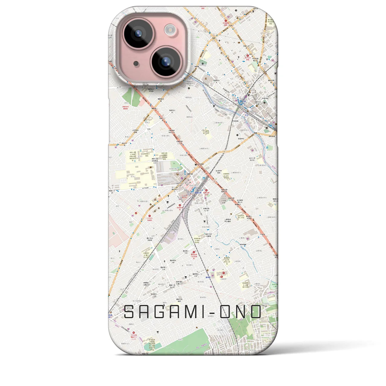 【相模大野(神奈川県)】地図柄iPhoneケース(バックカバータイプ)