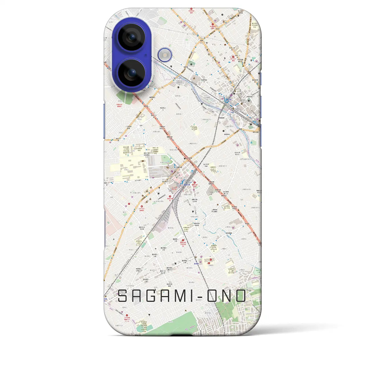 【相模大野(神奈川県)】地図柄iPhoneケース(バックカバータイプ)ナチュラル・iPhone 16 Pro Max 用