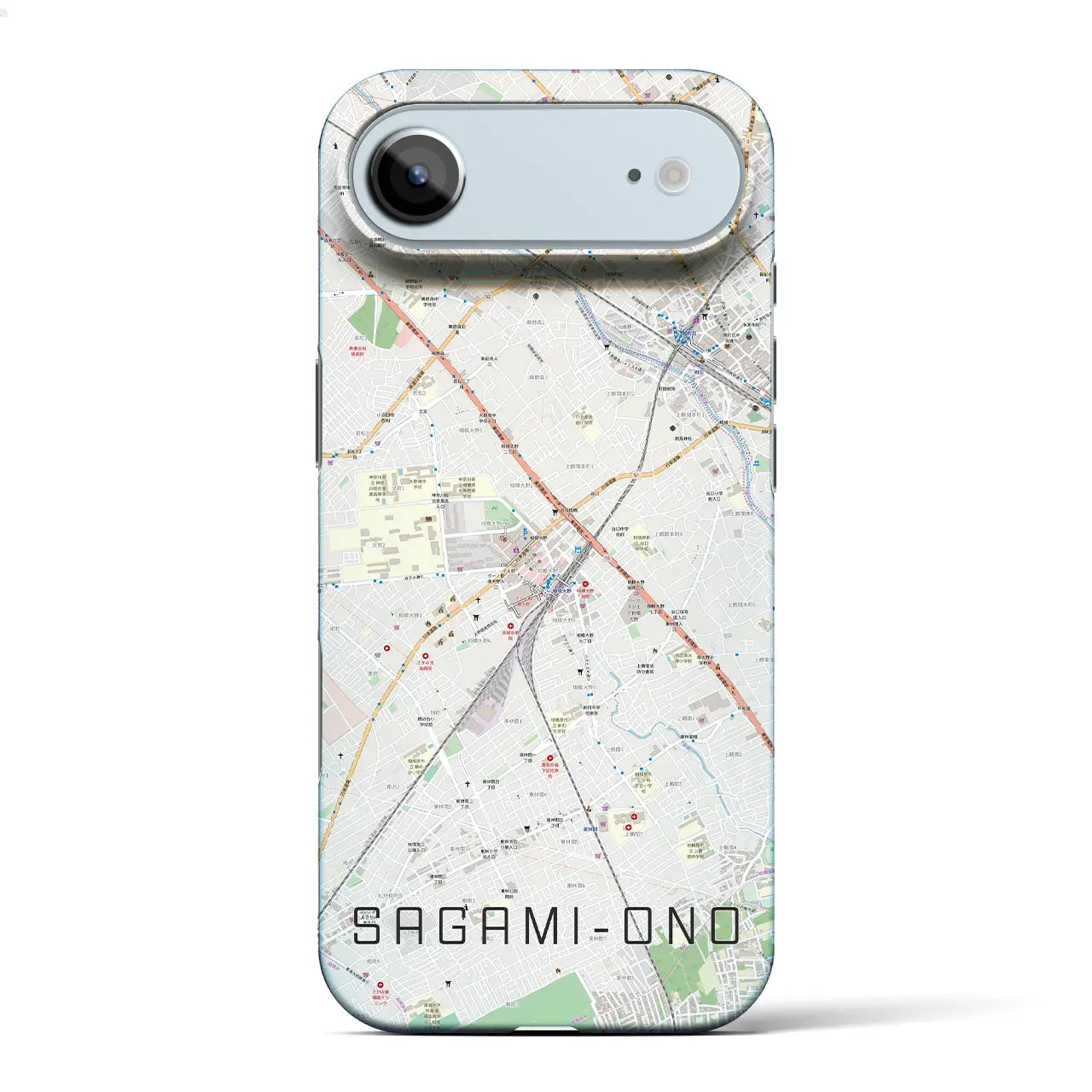 【相模大野(神奈川県)】地図柄iPhoneケース(バックカバータイプ)ブラック・iPhone 17 Pro Max 用