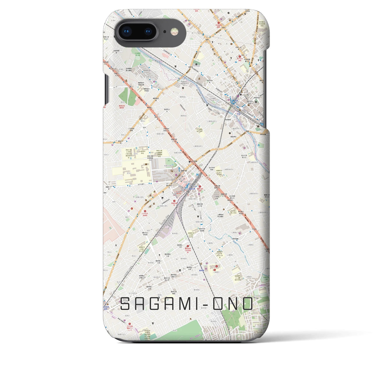 【相模大野(神奈川県)】地図柄iPhoneケース(バックカバータイプ)