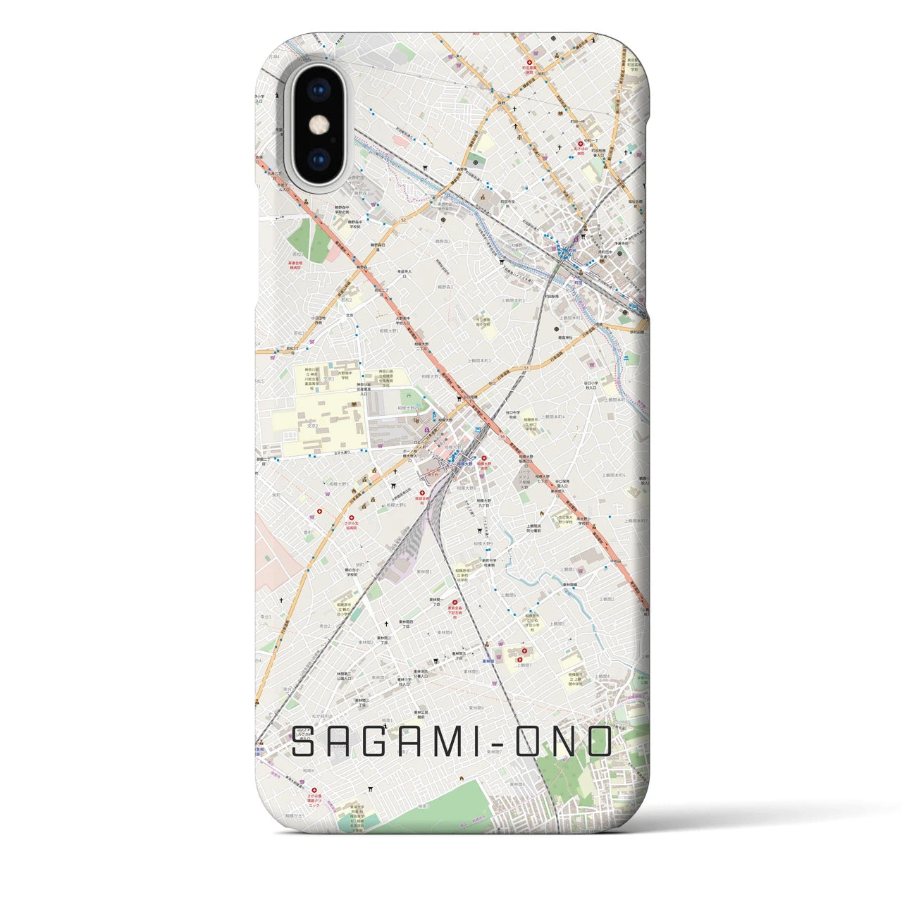【相模大野(神奈川県)】地図柄iPhoneケース(バックカバータイプ)