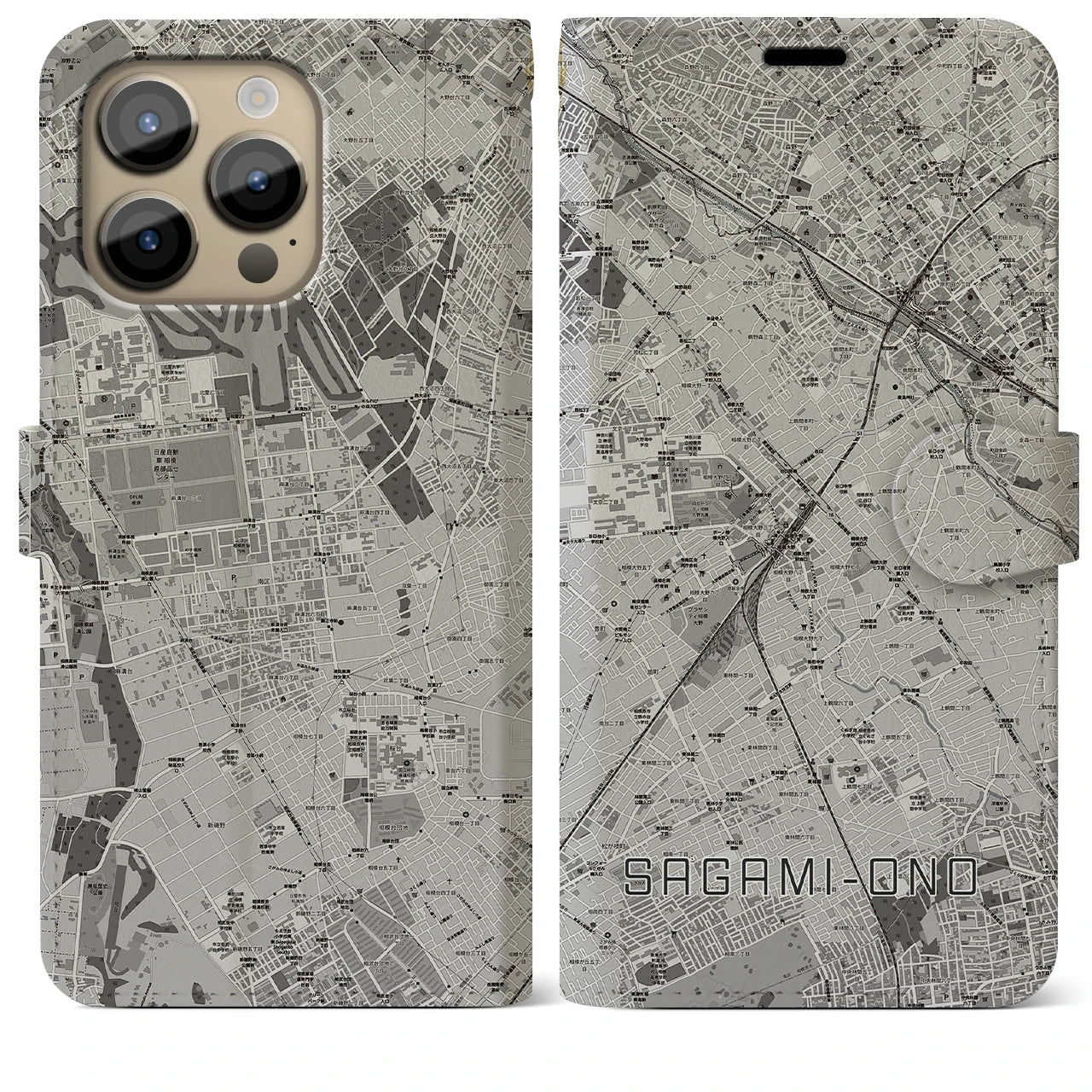 【相模大野(神奈川県)】地図柄iPhoneケース(手帳タイプ)