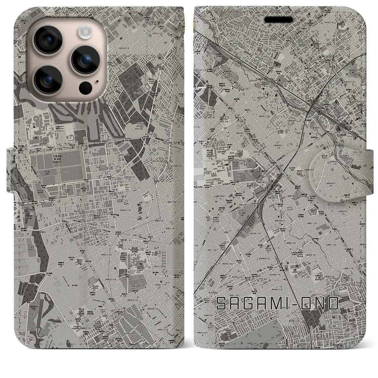 【相模大野(神奈川県)】地図柄iPhoneケース(手帳タイプ)