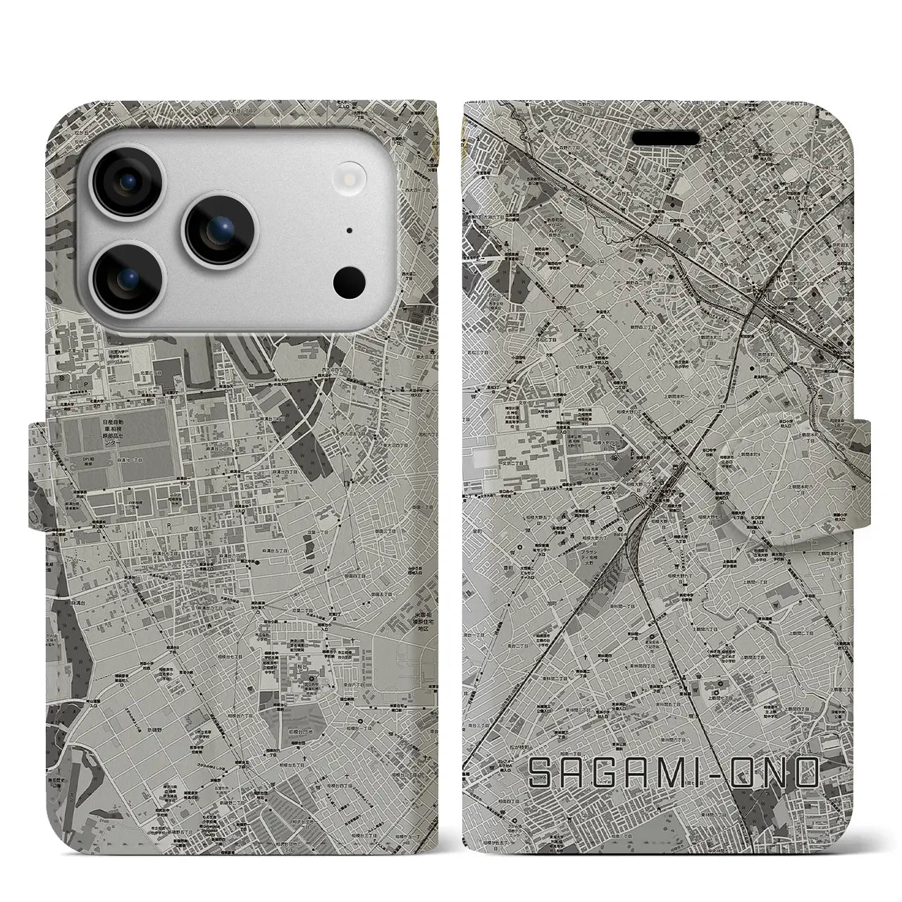 【相模大野(神奈川県)】地図柄iPhoneケース(手帳タイプ)