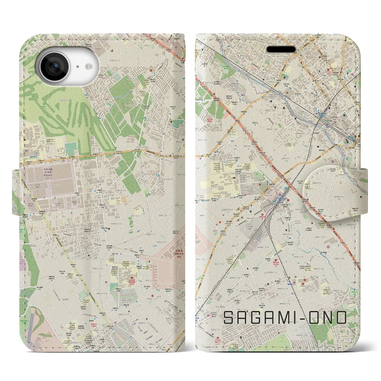 【相模大野(神奈川県)】地図柄iPhoneケース(手帳タイプ)