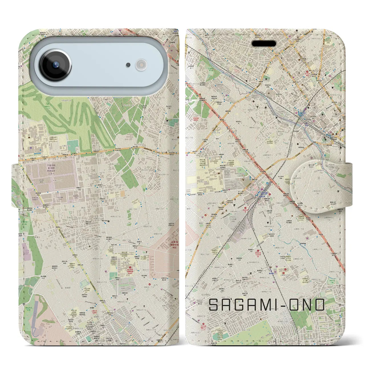 【相模大野(神奈川県)】地図柄iPhoneケース(手帳タイプ)