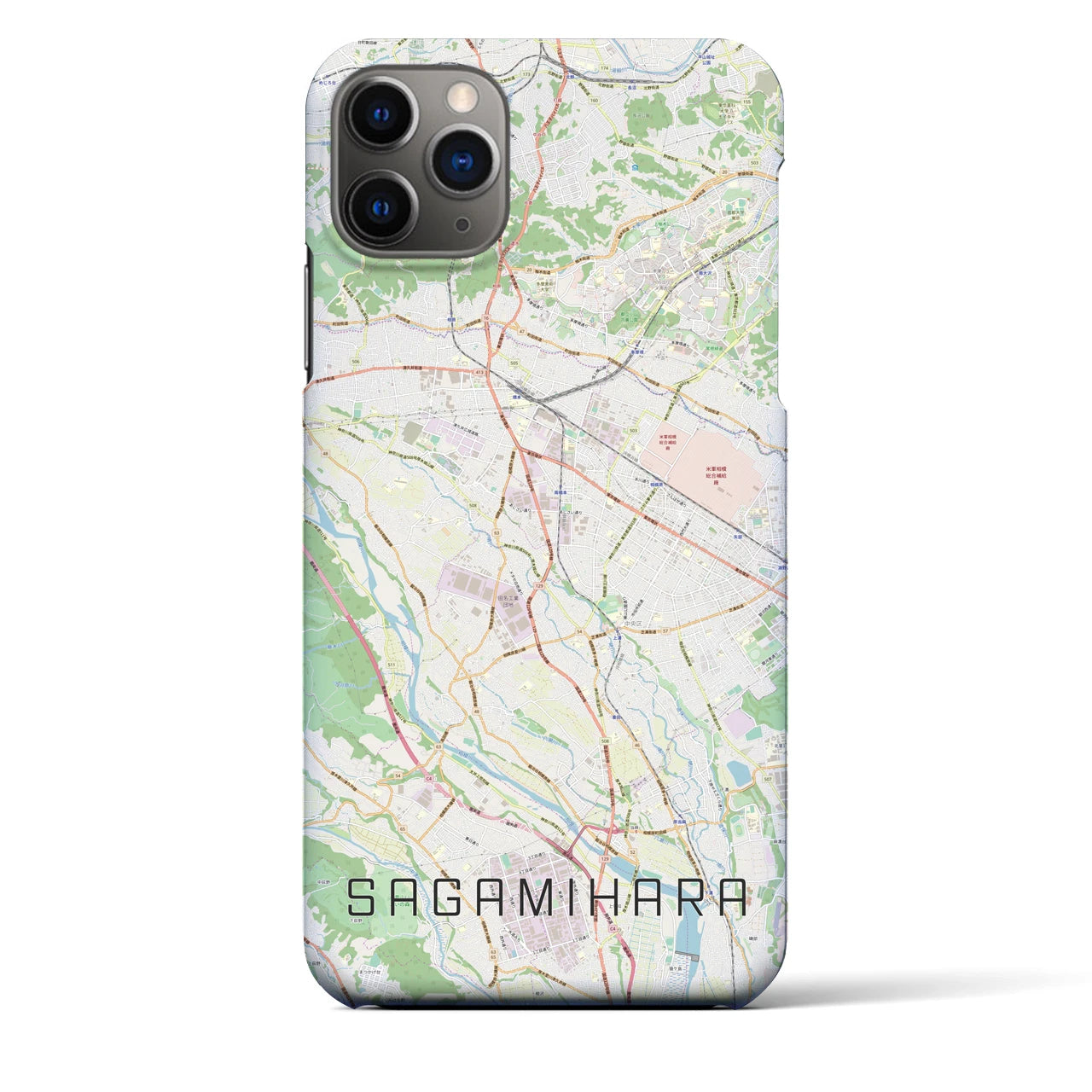 【相模原(神奈川県)】地図柄iPhoneケース(バックカバータイプ)
