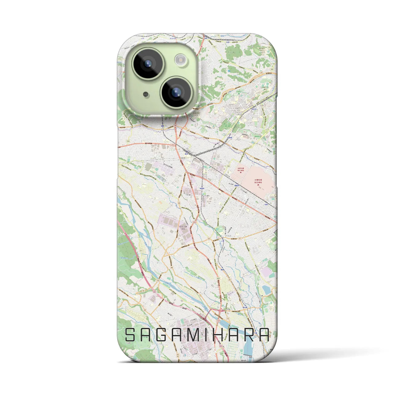【相模原(神奈川県)】地図柄iPhoneケース(バックカバータイプ)