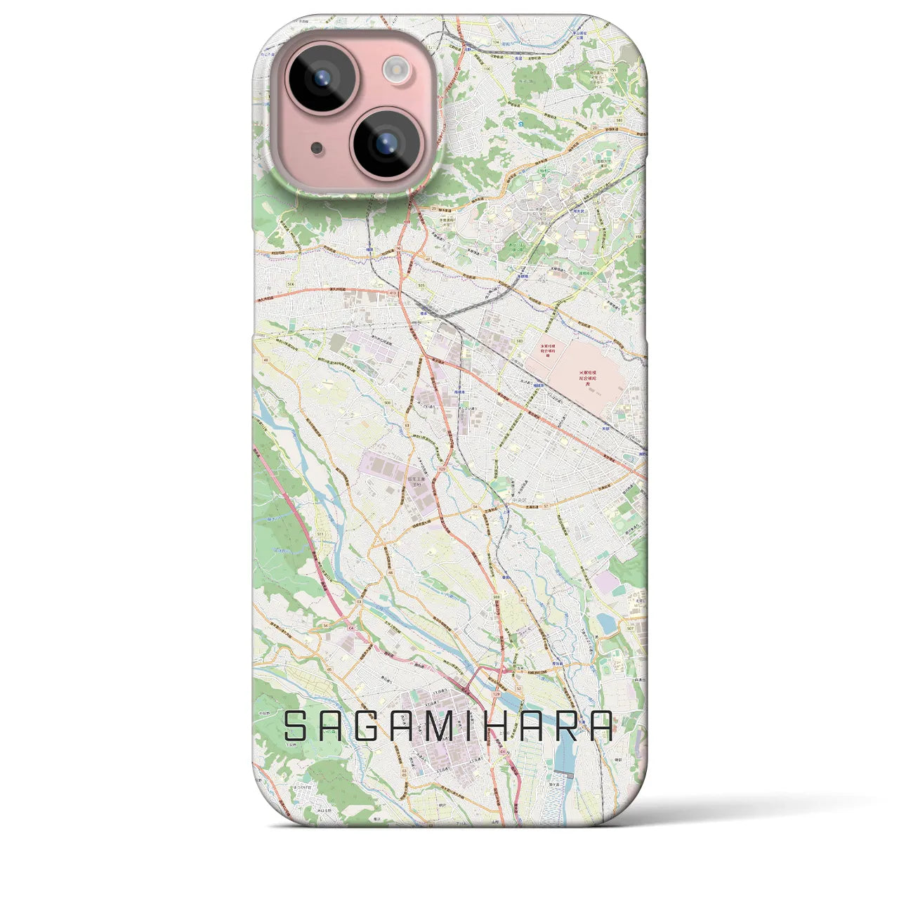 【相模原(神奈川県)】地図柄iPhoneケース(バックカバータイプ)